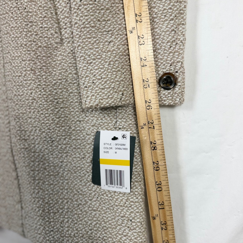Gallery New York Walker Coat Medium Oatmeal Tweed Wool Blend NWT Chic Old Money - Picture 9 of 11